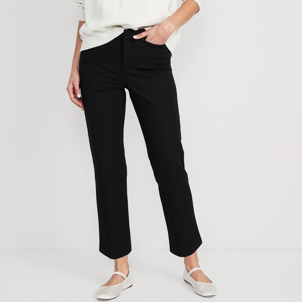 High-Waisted Pixie Straight Ankle Pants
